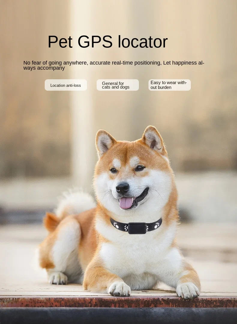 Pet GPS Tracker Waterproof Real-Time Locator for Cats and Dogs