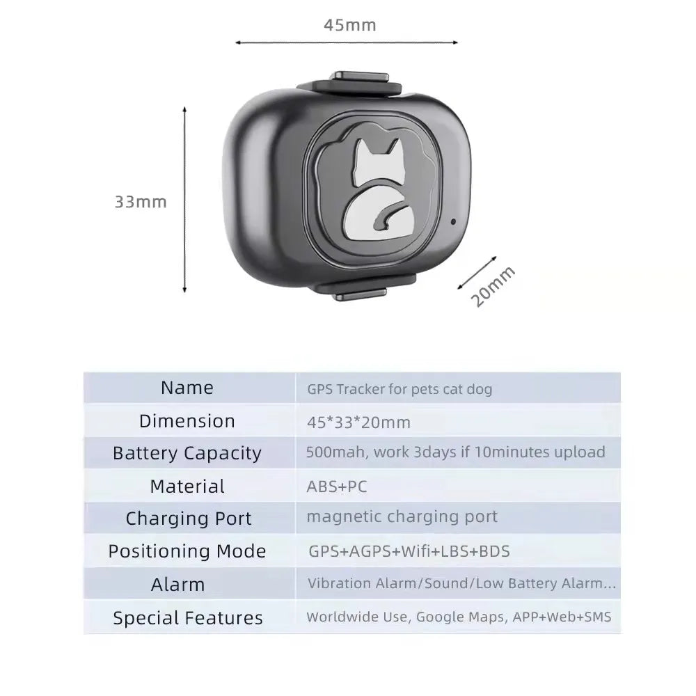 4G GPS Dog Tracker Waterproof Anti-Lost Smart Finder