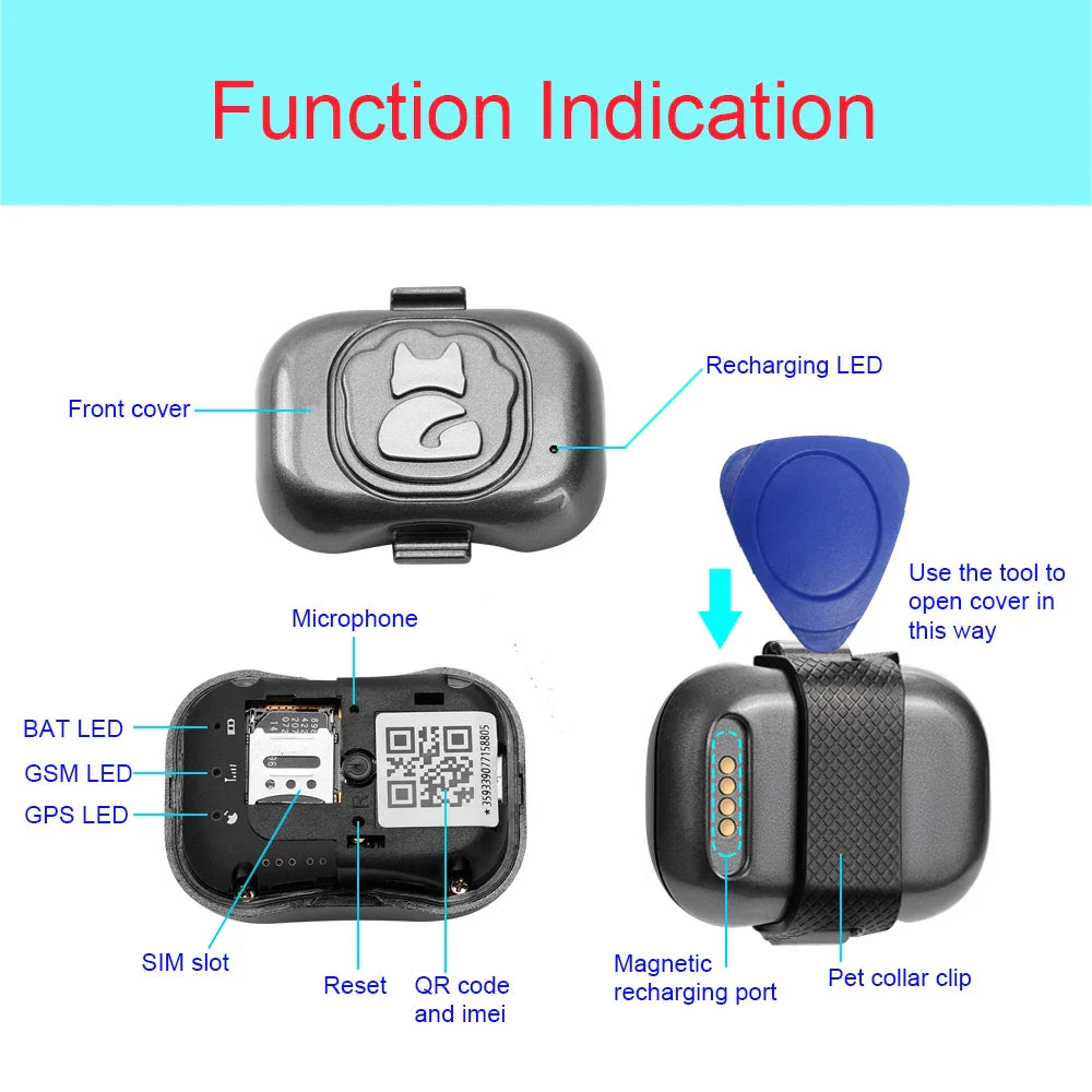 4G GPS Dog Tracker Waterproof Anti-Lost Smart Finder