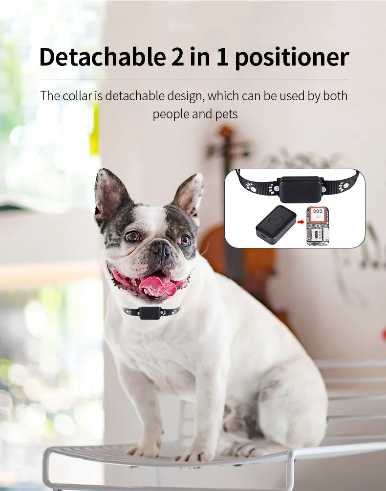 Pet GPS Tracker Waterproof Real-Time Locator for Cats and Dogs